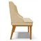 Cadeira Decorativa Sala de Jantar Base Fixa de Madeira Firenze Veludo Luxo OffWhite/Castanho