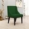 Cadeira Decorativa Sala de Jantar Base Fixa de Madeira Firenze Veludo Luxo Verde/Preto