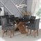 Conjunto Mesa de Jantar 160 cm com 6 cadeiras Lisboa Multimoveis EX1008 Madeirado/Preto/Grafite