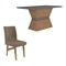 Conjunto Mesa de Jantar 160 cm com 6 cadeiras Oslo Multimoveis EX1010 Madeirado/Grafite/Castor