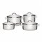 Jogo De Panelas Tramontina Solar 4 Peças Aço Inox Fundo Triplo Prata 1,4L
