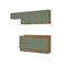 Armário De Cozinha Completa Cb1409 1 Porta 3 Gavetas Mdf 260Cm Verde Minimalista
