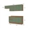 Armário De Cozinha Completa Cb1409 1 Porta 3 Gavetas Mdf 260Cm Verde Minimalista