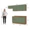 Armário De Cozinha Completa Cb1409 1 Porta 3 Gavetas Mdf 260Cm Verde Minimalista