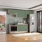 Armário De Cozinha Completa Cb1417 7 Portas 3 Gavetas Mdf 280Cm Branco E Verde