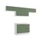 Armário De Cozinha Completa Cb1417 7 Portas 3 Gavetas Mdf 280Cm Branco E Verde
