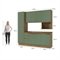 Armário De Cozinha Compacta Nicho Micro-Ondas 100% Mdf 230Cm Nogueira/Verde Oliva Celeste Kappesberg