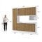 Armário De Cozinha Compacta Nicho Micro-Ondas 100% Mdf 230Cm Branco/Nogueira Celeste Kappesberg