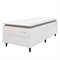 Cama Box Colchão Solteiro Molas Ensacadas City Pillow Top 88X188x61cm Linho Branco / Bege Hellen