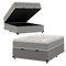 Cama Box Baú Casal Molas Ensacadas Pillow Top 138X188x66cm Martino Cinza Umaflex Cinza