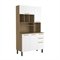 Cozinha Compacta 105cm Branco artico Axe Bertolini Branco/carvalho