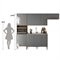Cozinha Completa Soul 9 Portas 1 Gaveta Mdf-Mdp 249Cm Freijó E Gris