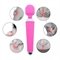 Vibrador Varinha Mágica Recarregável Silicone Aveludado E Abs Atóxico Preto 16 Modos Magica Mais