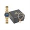 Kit Relógio Feminino Madrepérola Dourado Com Pulseira Coração Analógico Aço Séculus