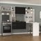 Cozinha Compacta com Mesa Dobravel MP2009 Sofia Multimoveis Branca/Preta